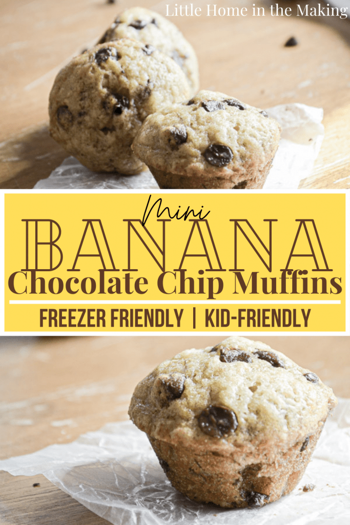 Who can resist something so small and cute? Use up your excess ripe bananas, and serve up a tiny treat that is perfect for any lunch box. Mini Banana Chocolate Chip Muffins are sure to be a family favorite.