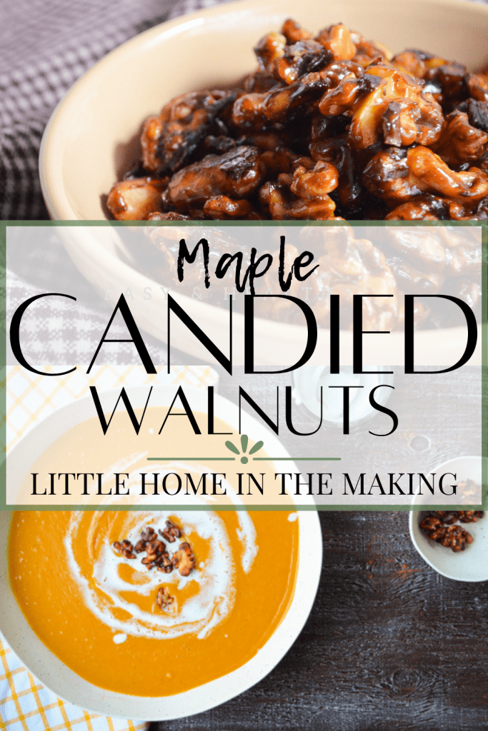 These delicious Maple Candied Walnuts are the perfect treat for the holidays, and make an impressive garnish for soups and salads. Naturally sweetened, they are a healthy and whole food recipe that is sure to win your family over. Best of all? Just 3 simple real food ingredients!